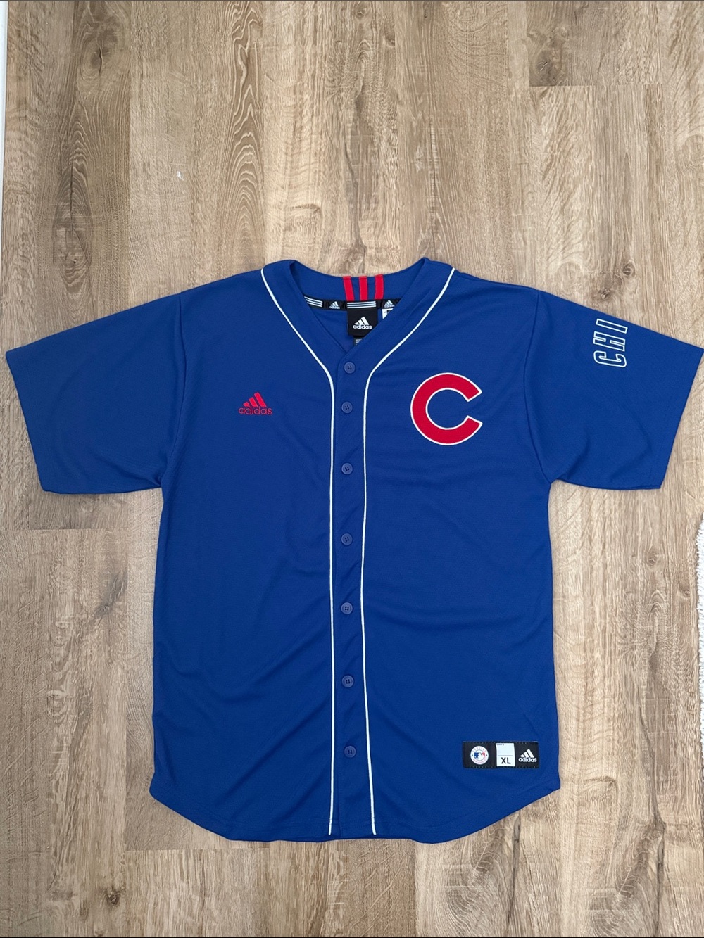 Adidas Kids Blue Castro Jersey with Red & White Accents